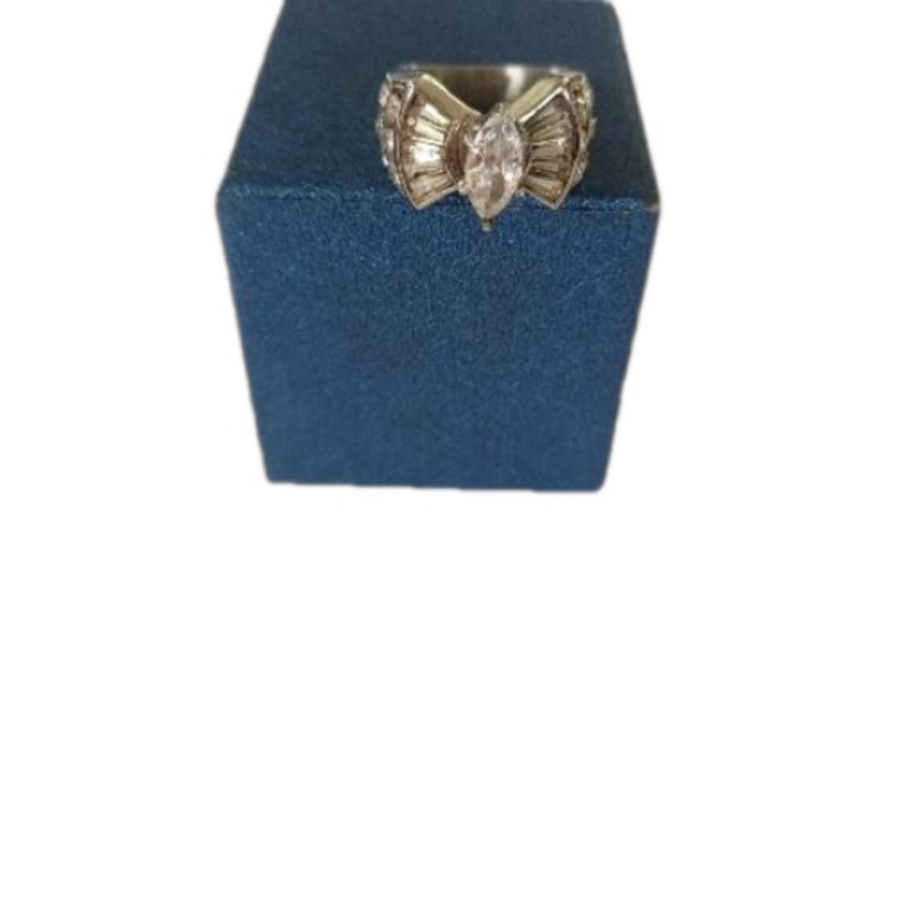 White Austrian Crystal Stainless Steel Ring